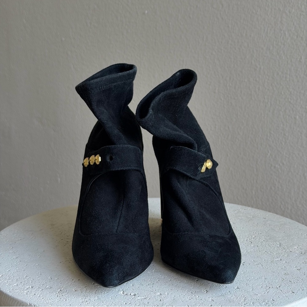 Kat Maconie suede ankle booties with sculptural heel, size 37 - Picture 2 of 7